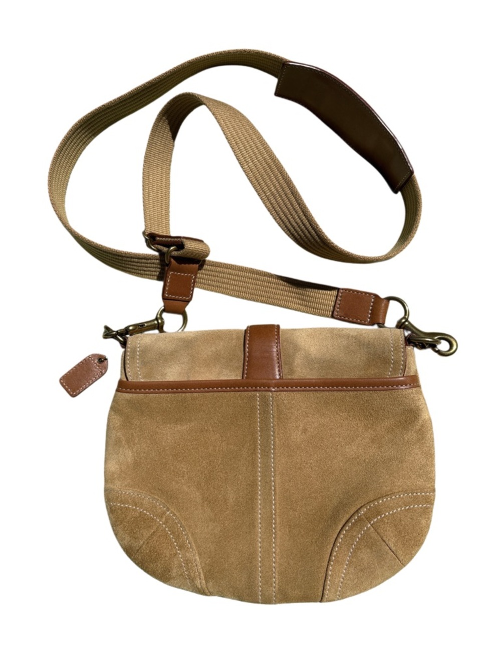 Coach Vintage 2004 Y2K Soho Crossbody Tan Suede with Brown Leather Trim 4743 - Picture 10 of 10